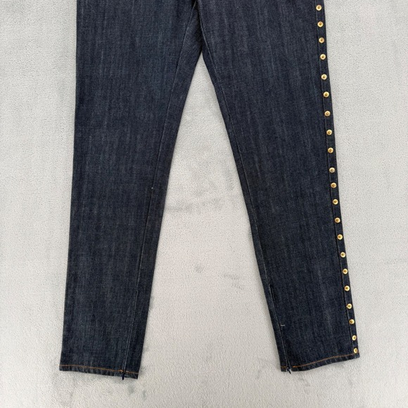Vintage Dolce & Gabbana Women's Dark Wash Denim Jeans Gold Studded  Sz 26 - Picture 4 of 16